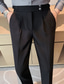 tanie Chinosy-Męskie Spodnie Plisowane spodnie Kieszeń Prosta noga Wysoki wzrost Równina Komfort Biuro Biznes Codzienny Zabytkowe Elegancja Czarny Zielony Wysoka talia Średnio elastyczny