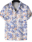 baratos camisas masculinas casuais-Homens Camisa havaiana camisa de botão camisa de verão Camisa casual camisa de praia Branco Amarelo Verde Claro Rosa Azul Manga Curta Letra Coqueiro Estampas Abstratas Aberto para a Lateral Rua