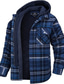 abordables Manteaux &amp; vestes-Homme Veste d&#039;Hiver Manteau d&#039;hiver Extérieur Décontracté / Quotidien Usage quotidien Sortie Bureau et carrière Boutonnage Simple Capuche Guêtres Confort Veste Vêtements d&#039;extérieur Plaid Poche Rouge