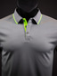 cheap Classic Polo-Men&#039;s Polo Shirt Golf Shirt Outdoor Street Ribbed Polo Collar Short Sleeve Sports Casual Striped Button Front Button-Down Summer Spring Regular Fit Black White Yellow Light Green Pink Red Polo Shirt