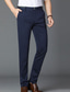 cheap Chinos-Men&#039;s Dress Pants Trousers Pocket Straight Leg Plain Comfort Office Work Business Streetwear Formal Black Navy Blue Micro-elastic