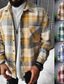 baratos Camisas Estilo Casual-Camisa masculina gola xadrez street diariamente com estampa de botão manga longa tops casual fashion confortável amarelo