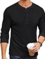baratos Camisetas masculinas casuais-t-shirt pulôver masculina henley manga longa básica waffle guingão com bolsos