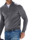 cheap Men&#039;s Pullover Sweater-Men&#039;s Sweater Pullover Sweater jumper Ribbed Knit Cropped Zipper Knitted Solid Color Stand Collar Basic Stylish Outdoor Daily Clothing Apparel Fall Winter Green Blue M L XL / Long Sleeve