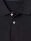 billiga Klassisk pikétröja för män-Herr POLO Shirt Pikétröja i bomull Utomhus Ledigt Polokrage Långärmad Ledigt Bekväm Ensfärgat Slät Knapp Fram Button-Down Vår Höst Normal Svart Vit Gul Rodnande Rosa Marinblå Blå POLO Shirt