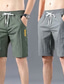 cheap Casual Shorts-Men&#039;s Beach Shorts Casual Shorts Drawstring Elastic Waist Plain Quick Dry Outdoor Going out Fashion Streetwear Black Green Micro-elastic