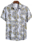 levne Havajské košile-Pánské Košile Havajská košile Košile na knoflíky Letní košile Košile pro volný čas Černá Bílá Žlutá Světle zelená Světlá růžová Krátký rukáv Grafické tisky Květiny a rostliny Přehnutý ulice Dovolená