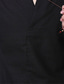 voordelige casual herenoverhemden-Voor heren linnen overhemd Effen V-hals Zwart Wit Marineblauw Grijs Buiten Huis Lange mouw Kleding Linnen Vintage Casual Comfortabel