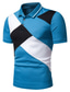 cheap Classic Polo-Men&#039;s Polo Shirt Golf Shirt Outdoor Casual Polo Collar Ribbed Polo Collar Short Sleeve Streetwear Casual Color Block Button Front Summer Spring Regular Fit Black White Blue Polo Shirt