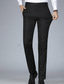 abordables Chino-Homme pantalon de costume Pantalon Poche Jambe droite Plein Bureau Travail Entreprise Mélange de Coton Chic et moderne Grande occasion Noir bleu marine Micro-élastique