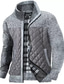cheap Men&#039;s Cardigan Sweater-Men&#039;s Cardigan Sweater Ribbed Knit Cropped Knitted Color Block Standing Collar Warm Ups Modern Contemporary Daily Wear Going out Clothing Apparel Spring &amp;  Fall Wine Red Black XS S M