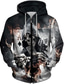 cheap Graphic Hoodies-Men&#039;s Hoodie Full Zip Hoodie Jacket Lightweight Hoodie Black And White Black Yellow Red Gold Hooded Color Block Skull Graphic Prints Zipper Casual Daily Sports 3D Print Designer Sportswear Casual