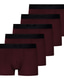cheap Men&#039;s Underwear-Men&#039;s 5 Pack Boxer Briefs Basic Panties Boxers Underwear Breathable Soft Pure Color Mid Waist Black Red