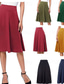 cheap Plain Skirts-Women&#039;s Swing Work Skirts Midi Skirts Knitting Solid Colored Office / Career Casual Daily Fall &amp; Winter Elegant Black Yellow Light Green Wine