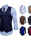 cheap Gilets-Men&#039;s Suit Vest Breathable Soft Comfortable Work Daily Wear Going out Double Breasted V Neck Business Casual Gentleman Jacket Outerwear Plain Pocket Wine Milk Green Black