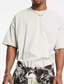 tanie Męskie koszulki casual-Męskie Podkoszulek Koszula oversize Równina Wycięcie pod szyją Na zewnątrz Sport Krótkie rękawy Odzież Moda Moda miejska Nowoczesne Codzienne