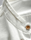 Χαμηλού Κόστους ανδρικά πουκάμισα casual-Ανδρικά λινό πουκάμισο Σκέτο παππούς Κορδέλα Κολάρο Λευκό Βαθυγάλαζο Γκρίζο Δουλειά Εξόδου Μακρυμάνικο Ρούχα Λινό Βίντατζ Δουλειά Άνετο