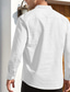 baratos camisas masculinas casuais-Homens Camisa casual Camisa Henley Tecido Preto e Branco Colarinho Preto Branco Vinho Cáqui Diário Feriado Manga Longa Botão para baixo Roupa Algodão Moda Roupa de rua Básico