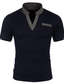 billiga Casual T-shirts för män-casual pikétröja för män med fickor vanlig kortärmad pikétröja med kontrasterande krage män