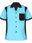 baratos camisas masculinas casuais-Homens camisa de botão Camisa casual Camisa de boliche Camisa de acampamento Camisa cubana Bloco de cor Aberto para a Lateral Branco Azul Vermelho Azul Profundo Cinzento Escuro Rua Roupa Diária Manga