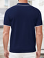 tanie klasyczna koszulka polo-Męskie Koszulka polo Koszula golfowa Równina Kołnierz Biały Granatowy Brązowy Na zewnątrz Codzienny Krótki rękaw Odzież Podstawowy Moda Moda miejska