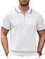 abordables polo clásico-Hombre POLO Camiseta de golf Plano Cuello Blanco Azul Marino Marrón Exterior Casual Manga Corta Ropa Básico Moda Ropa de calle