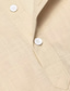 cheap Men&#039;s Casual Shirts-Men&#039;s Casual Shirt Henley Shirt Plain Black and White Collar Black White Wine Khaki Daily Holiday Long Sleeve Button-Down Clothing Apparel Cotton Fashion Streetwear Basic
