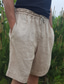 abordables Bermudas estilo casual-Hombre Pantalones cortos de lino Pantalones cortos de verano Pantalones cortos de playa Correa Cintura elástica Plano Comodidad Corto Exterior Casual Diario Mezcla Lino / Algodón Básico Ropa de calle