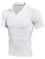 tanie Męskie koszulki casual-Męskie Koszule odprowadzające wilgoć Bluza z zamkiem błyskawicznym Koszulka Koszula mięśniowa Równina Stójka Sport i turystyka Ulica Krótkie rękawy Zamek Szybkoschnąca Odzież Sport Moda Trening