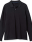 billiga Klassisk pikétröja för män-Herr POLO Shirt Pikétröja i bomull Utomhus Ledigt Polokrage Långärmad Ledigt Bekväm Ensfärgat Slät Knapp Fram Button-Down Vår Höst Normal Svart Vit Gul Rodnande Rosa Marinblå Blå POLO Shirt