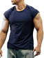 preiswerte Lässige T-Shirts für Herren-Herren 3-teiliges Fitness-Übungs-T-Shirt Kurzarm Muskelschnitt Fitness-Training Fitness-T-Shirt-Oberteil