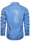 preiswerte Freizeithemden für Herren-Herren Knopfhemd Jeanshemd Lässiges Hemd Chambray-Hemd Glatt Umlegekragen Blau Leicht Blau Strasse Casual Langarm Button-Down Bekleidung Baumwolle Denim Modisch Klassisch Komfortabel