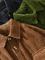 Χαμηλού Κόστους ανδρικά πουκάμισα casual-Ανδρικά Κοτλέ πουκάμισο Μπουφάν πουκάμισο Σκέτο Απορρίπτω Βαθυγάλαζο Πράσινο του τριφυλλιού Χακί ΕΞΩΤΕΡΙΚΟΥ ΧΩΡΟΥ Καθημερινά Μακρυμάνικο Κουμπί-Κάτω Ρούχα Βαμβάκι Καθημερινό Άνετο Τσέπη