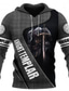 cheap Graphic Hoodies-Men&#039;s Hoodie Pullover Hoodie Sweatshirt White+Dark Gray light gray &amp; black White+Light Gray Wine+Dark Gray Wine+Black Hooded Graphic Knights Templar Cross Print Work Daily Weekend 3D Print Designer