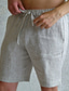 ieftine Pantaloni scurți casual-Bărbați Pantaloni Scurți Pantaloni scurți din in Pantaloni scurți de vară Buzunar Cordon Talie elastică Simplu Confort Respirabil Scurt Casual Concediu Ieșire Modă Șic Stradă Negru Alb