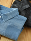 Χαμηλού Κόστους ανδρικά πουκάμισα casual-Ανδρικά Μπουφάν πουκάμισο Παντελόνι Καρό Απορρίπτω Μαύρο Μπλε Απαλό ΕΞΩΤΕΡΙΚΟΥ ΧΩΡΟΥ Δρόμος Μακρυμάνικο Κουμπί-Κάτω Ρούχα Βαμβάκι Καθημερινό Άνετο