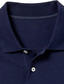 billiga Klassisk pikétröja för män-Herr POLO Shirt Pikétröja i bomull Utomhus Ledigt Polokrage Långärmad Ledigt Bekväm Ensfärgat Slät Knapp Fram Button-Down Vår Höst Normal Svart Vit Gul Rodnande Rosa Marinblå Blå POLO Shirt
