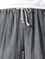 cheap Casual Shorts-Men&#039;s Linen Pants Summer Shorts Casual Pants Drawstring Elastic Waist Plain Outdoor Daily Going out Linen / Cotton Blend Basic Fashion Black Blue