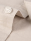 baratos Camisas Vestido-Homens Saia camisa de colarinho camisa de linho Tecido Aberto para a Lateral Adamascado Branco Rosa Cinza Claro Cinzento Trabalho Para Noite Manga Longa Botão para baixo Roupa Linho Negócio