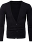 cheap Men&#039;s Cardigan Sweater-Men&#039;s Sweater Cardigan Sweater Ribbed Knit Knitted Button-Down Plain Deep V Warm Ups Modern Contemporary Daily Wear Going out Clothing Apparel Winter Black Dark Navy M L XL