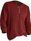cheap Men&#039;s Casual T-shirts-Men&#039;s Henley Shirt Tee Plain Henley Street Vacation Long Sleeve Button Clothing Apparel Basic Designer Modern Contemporary