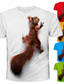 cheap Men&#039;s 3D T-shirts-Men&#039;s Tee T shirt Tee Designer Summer 3D Print Graphic Squirrel Animal Short Sleeve Round Neck Daily Holiday Print Clothing Clothes Basic Designer Streetwear Green White Blue