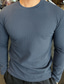 billiga Casual T-shirts för män-Herr T-shirt T-shirts Slät Rund halsringning Utomhus Dagliga kläder Långärmad Stickat Kläder Ledigt Komfort