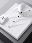 abordables Chemises Habillées-Homme Chemise Chemise Satiné Plein Col rabattu Azur Bleu Clair Vin Noir Blanche Mariage Extérieur manche longue Bouton bas Vêtement Tenue Coton Mode Casual Respirable Confortable