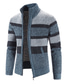 cheap Men&#039;s Cardigan Sweater-Men&#039;s Sweater Cardigan Sweater Zip Sweater Sweater Jacket Ribbed Knit Knitted Color Block Stand Collar Fashion Casual Sports Daily Wear Clothing Apparel Fall &amp; Winter Navy Blue Blue M L XL