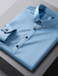 abordables Chemises Habillées-Homme Chemise Chemise Satiné Plein Col rabattu Azur Bleu Clair Vin Noir Blanche Mariage Extérieur manche longue Bouton bas Vêtement Tenue Coton Mode Casual Respirable Confortable