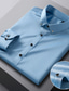 abordables Chemises Habillées-Homme Chemise Chemise Satiné Plein Col rabattu Azur Bleu Clair Vin Noir Blanche Mariage Extérieur manche longue Bouton bas Vêtement Tenue Coton Mode Casual Respirable Confortable