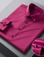 abordables Chemises Habillées-Homme Chemise Chemise Satiné Plein Col rabattu Azur Bleu Clair Vin Noir Blanche Mariage Extérieur manche longue Bouton bas Vêtement Tenue Coton Mode Casual Respirable Confortable