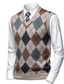 cheap Men&#039;s Pullover Sweater-Men&#039;s Sweater Sweater Vest Pullover Ribbed Knit Knitted Plaid V Neck Stylish Casual Daily Wear Vacation Clothing Apparel Spring &amp;  Fall Camel Wine M L XL