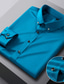 abordables Chemises Habillées-Homme Chemise Chemise Satiné Plein Col rabattu Azur Bleu Clair Vin Noir Blanche Mariage Extérieur manche longue Bouton bas Vêtement Tenue Coton Mode Casual Respirable Confortable